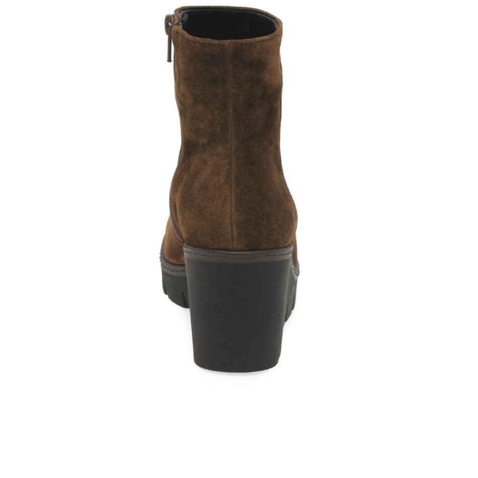 Gabour | Bottines Exclusives à Talons Compensés épais En Daim Whisky Utopia Pour Femmes